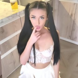 🔞 Pigtails & lace teasing my perky tits 🍑 Kneeling sexy - Full vid on OF! 💋