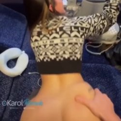 take risks with a slut on a public train