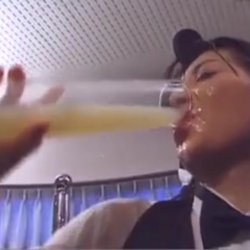 japanese Bukkake cum-in-mouth and gokkun party