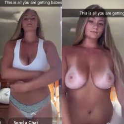 Teen snowbunny shows her young big tits