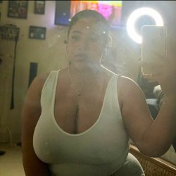 Braless BBW redbone