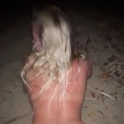 hard doggystyle on public beach