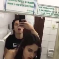 Drunk Latina begs for cock in the party bathroom