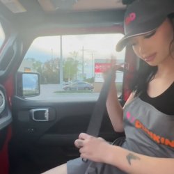 dunkin'donuts employee fucks with customer during her shift