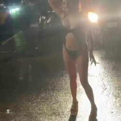 Hot Latina Slutty in Rain