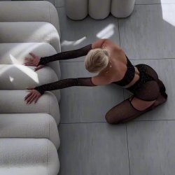 sprawled on the cold floor, lingerie barely holding my tits