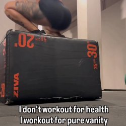 I don't workout for health. I workout for pure vanity