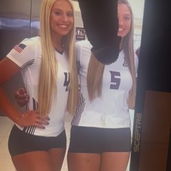 Teen daughter Kayla and volleyball friend cum tribute