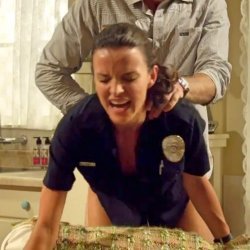 Female cop takes a dick up her ass on film