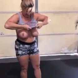 Fitness MILF got them heavy healthy naturals