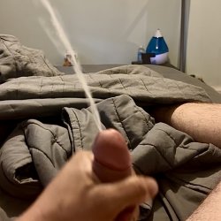 Hard cock shoots cum