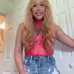 Cute Asian Tranny Fucking Her Toy