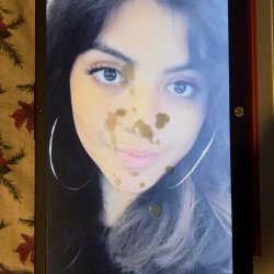 Pretty face Latina beautiful eyes cock and cum tribute #1