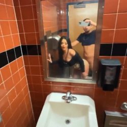 she gets excited when seeing herself in a public mirror
