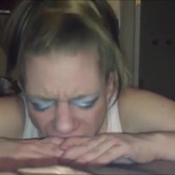 Mature lady sucking bbc while her husband downstairs watching the game.