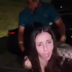 White slut fucked by BBC in parking lot