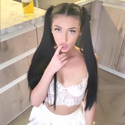 🔞 Young perky tits sexy hot horny slut lace skirt kneeling 🫦💦🍑😈 OF!