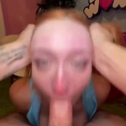 redhead with pretty face facefucked