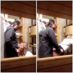 Slutty Waitress With Boss After Closing The Restaurant