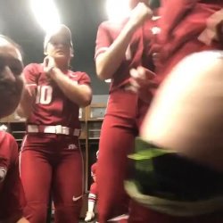 Softball girls team celebrates in locker room 😍