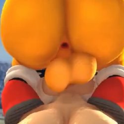 Tails face fucking Rouge while clapping his big ass