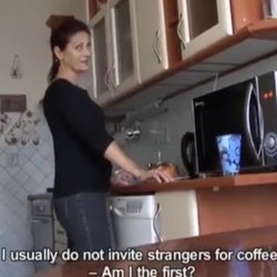 shy Czech milf Alena from bus stop invites me over for coffee… decided to use my milk as cream