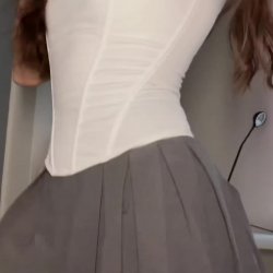 Ready to play hard and tease harder in my favorite white top! 🍑💪✨