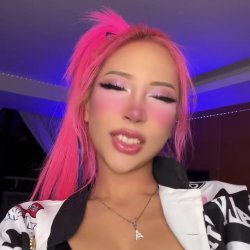 🔞 pink hair big tits slut teasing deep cleavage horny babe 🫦💦
