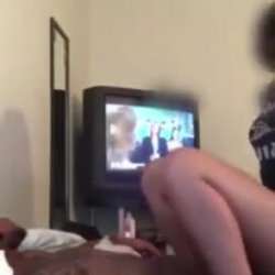 BF walks in while gf rides bbc from the internet