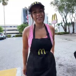 Picking up a McDonald's worker