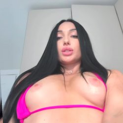 🔞 Sexy MILF big perky tits round ass tight pink bikini nude horny tease 🫦💦🍑😈 OF now