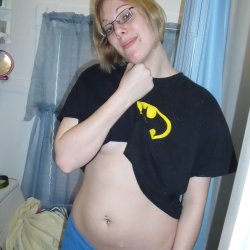 Nerdy college girl showing off