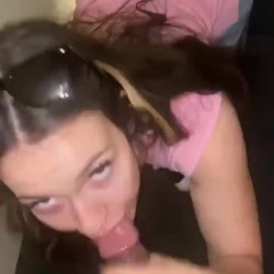 White girl ignores her boyfriend's calls while choking on a BBC