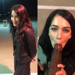 Scared She's Going To Get Caught | public outdoors amateur bbc interracial blowjob big dick risky