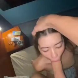 Brunette face fuck deepthroat  big cock amateur blowjob bwc