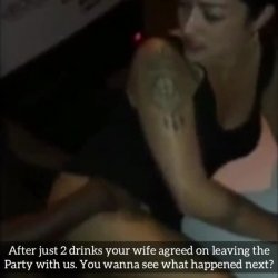 Wife leaves the party with bullies