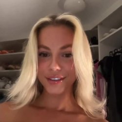 Happy blonde perfect tits