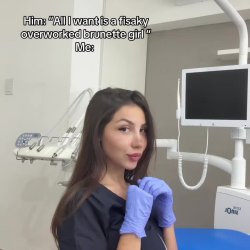 Him: All I want is a frisky overworked brunette girl