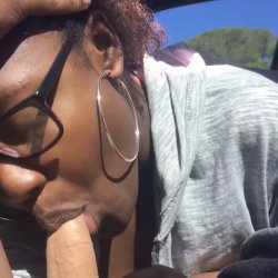 Another Cute Chubby Young Vegas Ebony Hooker sucks off white dude in his car