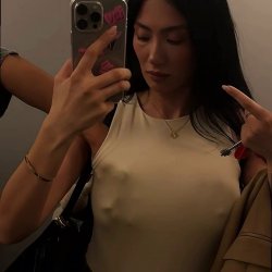 Big tits pressed tight in soft fabric 💦