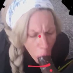 The hottest crack head I’ve ever seen spitting and sucking on black cock