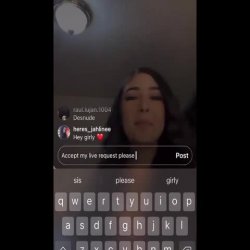 Latina get DickFlash on Instagram live with a cumshot