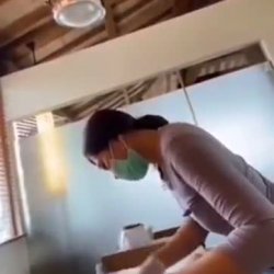 Guy  nuts &pisses off Asian wax woman.
