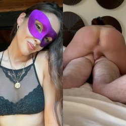 Masked tgirl with huge dick fucks her bf