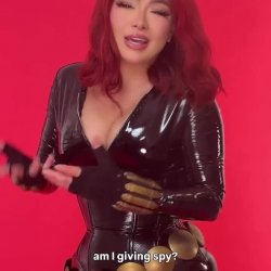 Sexy cosplay latex babe