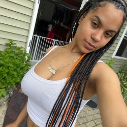 Perfect busty ebony teen with pierced nipples