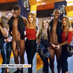 Twin sisters grab male stripper's BBC dick 😮