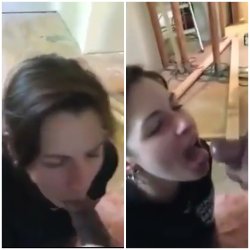 Cheating wife sucking off one of the Guy's responsible for the renovation of her house. 👷🏾‍♂️