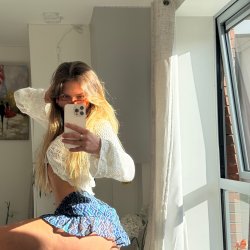 Freeing my ass from this skirt so you can dive in