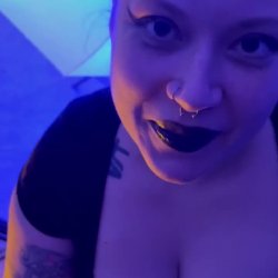 Goth girl sucks bbc because she's tired of her husbands small dick